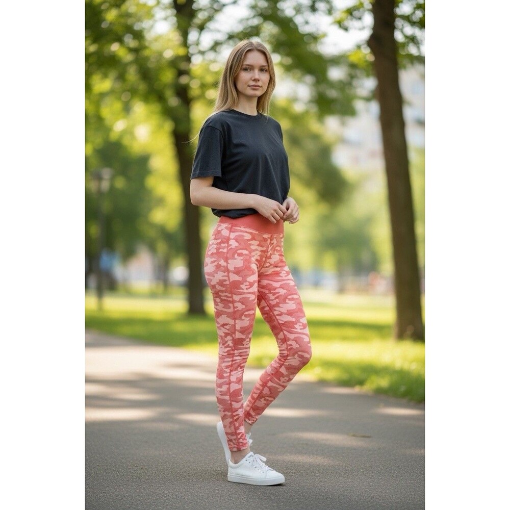 Victoria's Secret PINK Orange Camo Athletic Leggings Size Small
